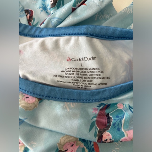 Disney Cuddl Duds Frozen PJ Set Girls Size Large - Picture 2 of 7